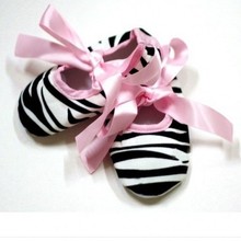 Infant Baby Toddler Girl Dot Damask Zebra Leopard Print Silk Ribbon Shoes