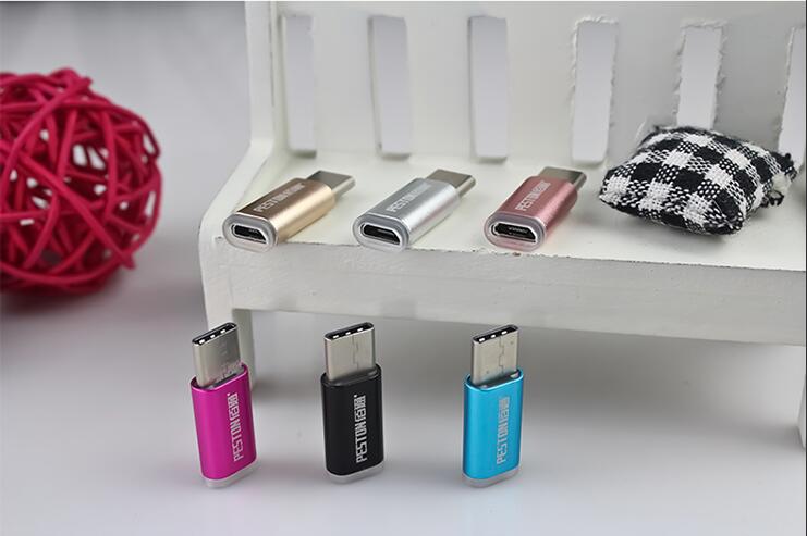 100pcs/lot wholesale High Quality USB 3.1 Type-C Male to Micro USB Female Converter Micro USB Connector USB-C Adapter P4PM