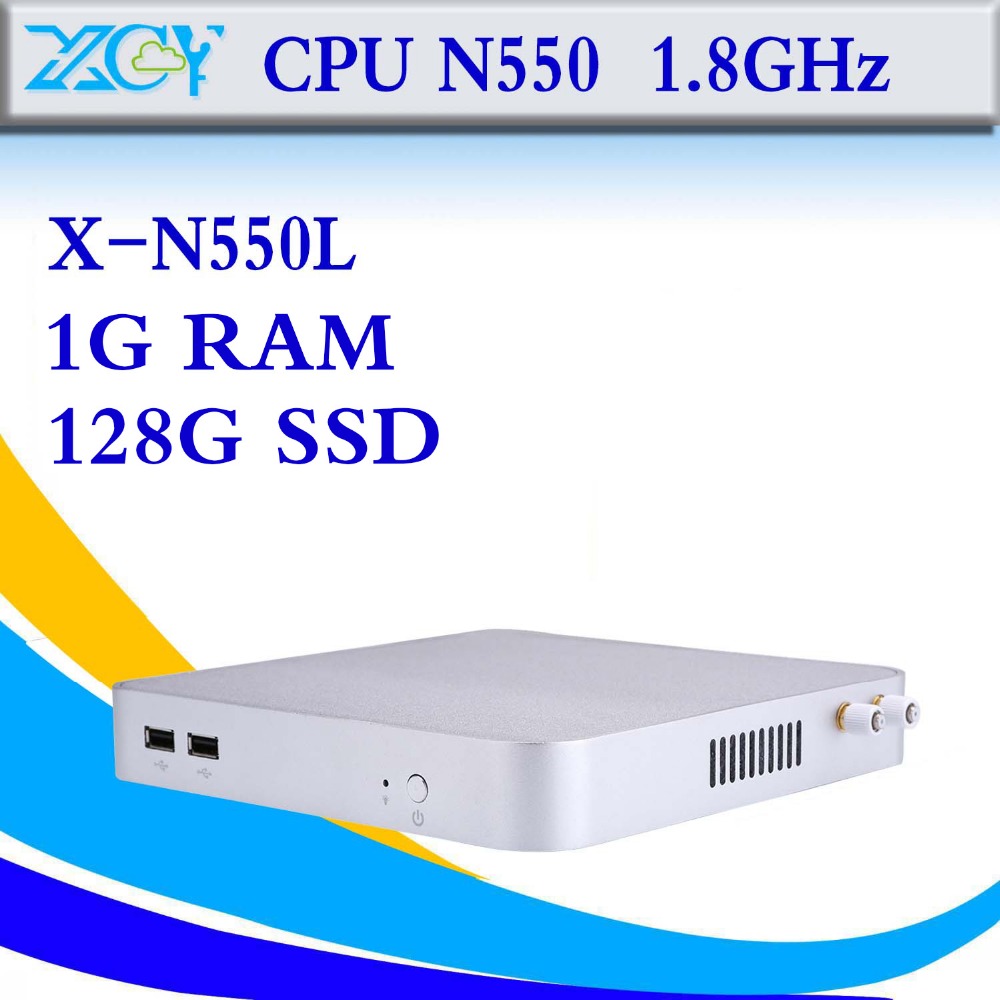 Small micro industrial pc computer station N550 1gb ram 128gb ssd support HD video atom desktop