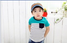 Children Kids Clothing Cool strip Baby Boys T Shirts For Summer Children Outwear Baby T shirt