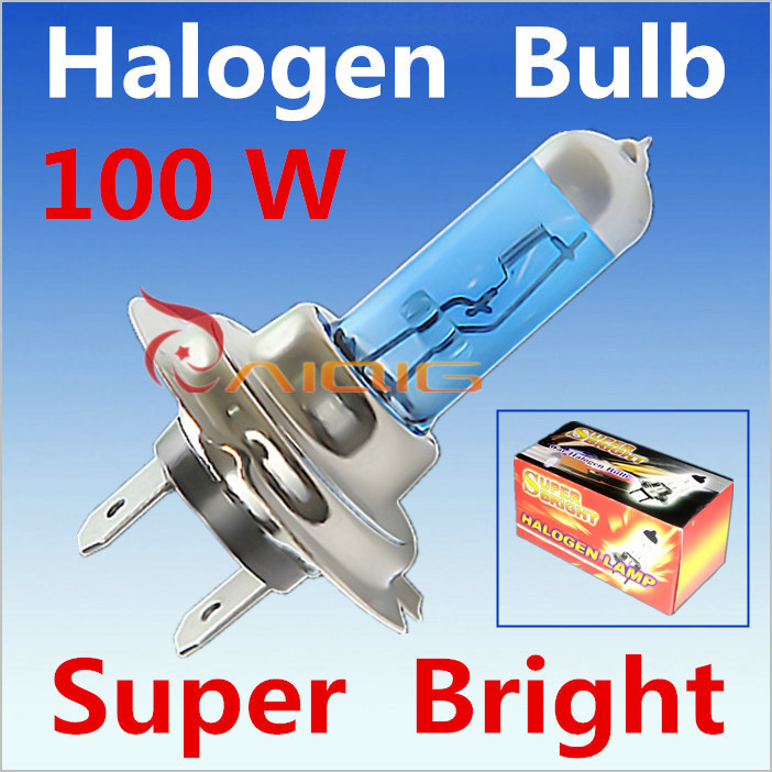 2pcs H7 100W 12V Super Bright White Fog Lights Halogen Bulb High Power Car Headlights Lamp