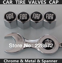 Free Shipping Metal Chrome Fiat Badge Wheel Tire Valve Caps Fiat Sticker Tyre Valve Dust Cap