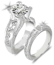 2.three Ct Spherical Scale back CZ Actual 925 Sterling Silver Marriage ceremony ceremony Ring Items Engagement Band Primary Jewelry Ship From USA Newshe JR4661