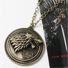 8 styles HBO Game of Thrones necklace House Stark Winter Is Coming Bronze 2 Metal Family