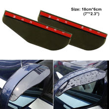 2 Pcs Black Universal Car Flexible Plastic Rear Mirror Rain Board Eyebrow