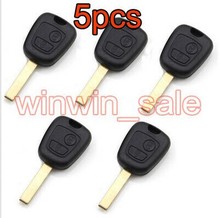 5PCS LOT Remote Key case shell For PEUGEOT 107 1007 207 307 407 607 2 buttons