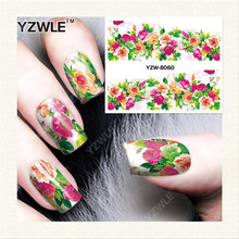 YZWLE 1 Sheet DIY Decals Nails Art Water Transfer Printing Stickers Accessories For Manicure Salon YZW-8060