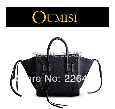Fashion large capacity PU solid color the Phantom smiley bag women ...