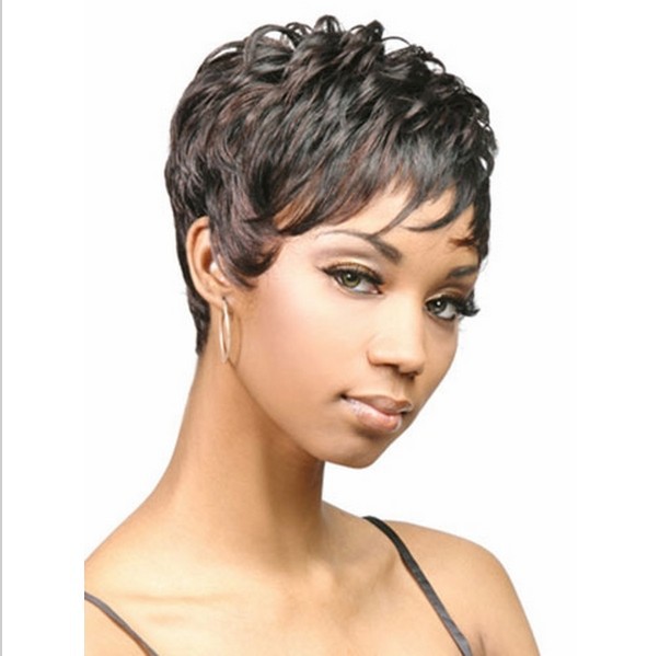 W11 синтетический короткая парик для черный женщины жаропрочный естественная волос с челкой вырезать эльфа прическа парики Pelo Corto