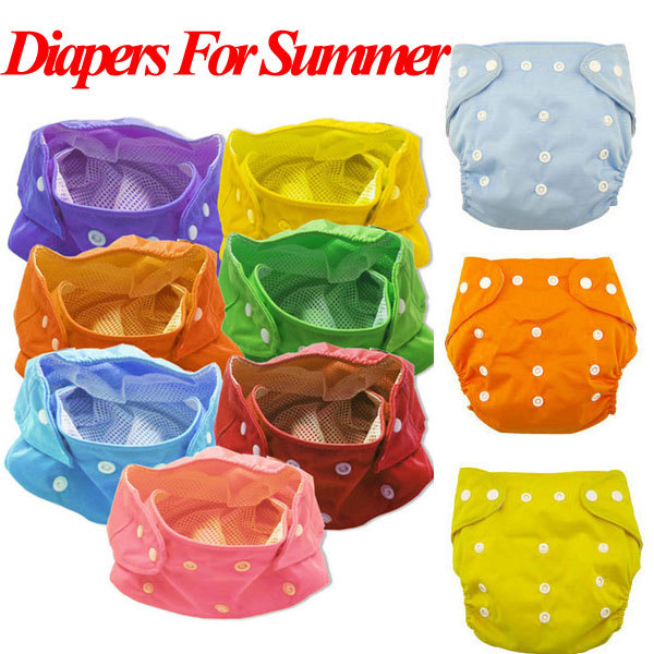 Baby Diaper Reusable for summer Baby Cloth diaper with soft net breathable Baby Nappy kids colorland nappy changing for 7-15KG