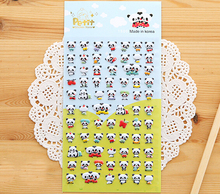 SST* 1 Sheet ‘ Cute Panda ‘ Diary Decoration Kids Stickers 3D PVC Korea Stationery kindergarten Baby Gift Children Toys Kawaii+