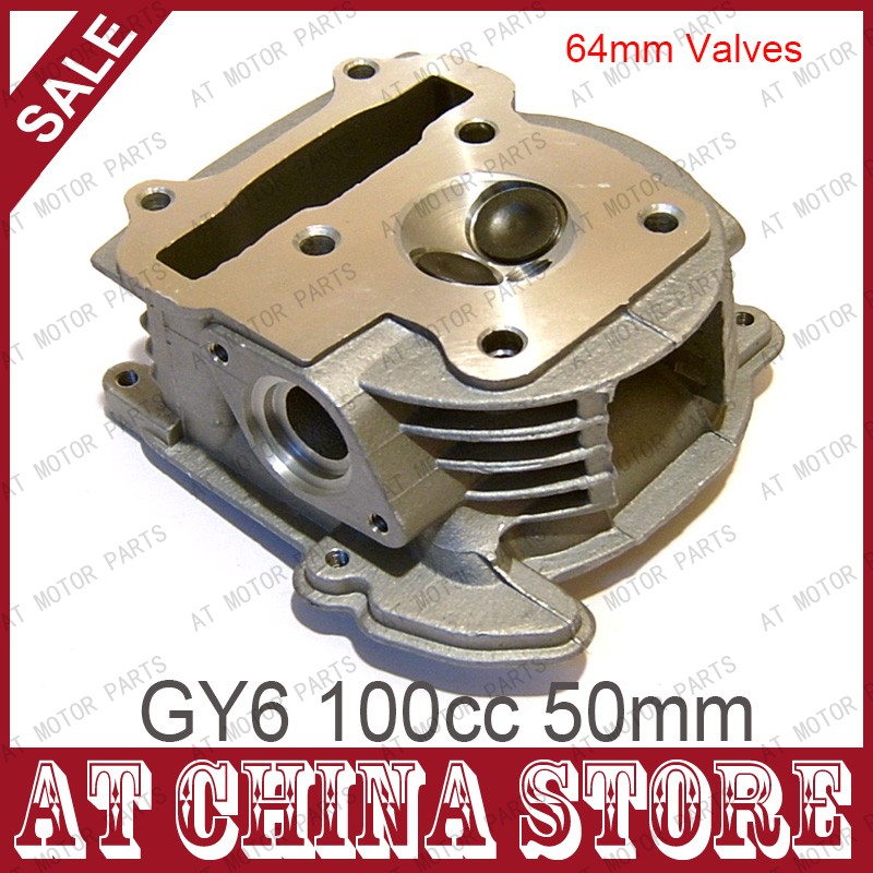 GY6 100cc Chinese Scooter Engine 50mm Big Bore Cylinder Head Assy 64mm valve 69mm Valve for 4T 139QMB 139QMA Roketa ZNEN Moped