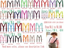 Children condole belt 30 colors adjustable baby Suspenders Y -back 3 clip children elastic Braces for 1-8 years boys