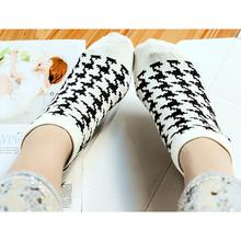 1 pair Soft Pure Socks Elastic Low Cut Stripes Short Ankle Socks Cotton Houndstooth Exercise Hotsell