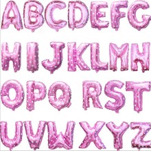 16 inch Powder A-Z letter a lot of aluminum BALLOON Birthday festive wedding decoration toy balloon wholesale