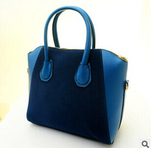 Hot Sale Bag fashion bags 2015 patchwork nubuck leather women s handbag smiley shoulder bags free