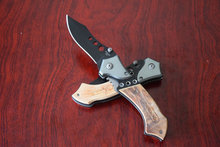 12pcs lot Oem Browning Three Eye Stainless Steel Folding Knife Camping survival tool hunting Knives wood