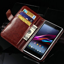 Wallet Style PU Leather Case for SONY Xperia Z1 L39H C6903 C6906 Vintage Phone Bag with Stand and Card Slot