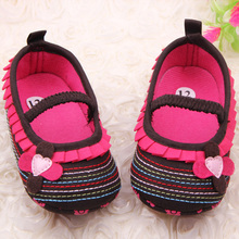 Sweet Newborn Baby Girl Flower Ruffled Shoes Toddler Soft Bottom Crib Walk Shoes Free Shipping