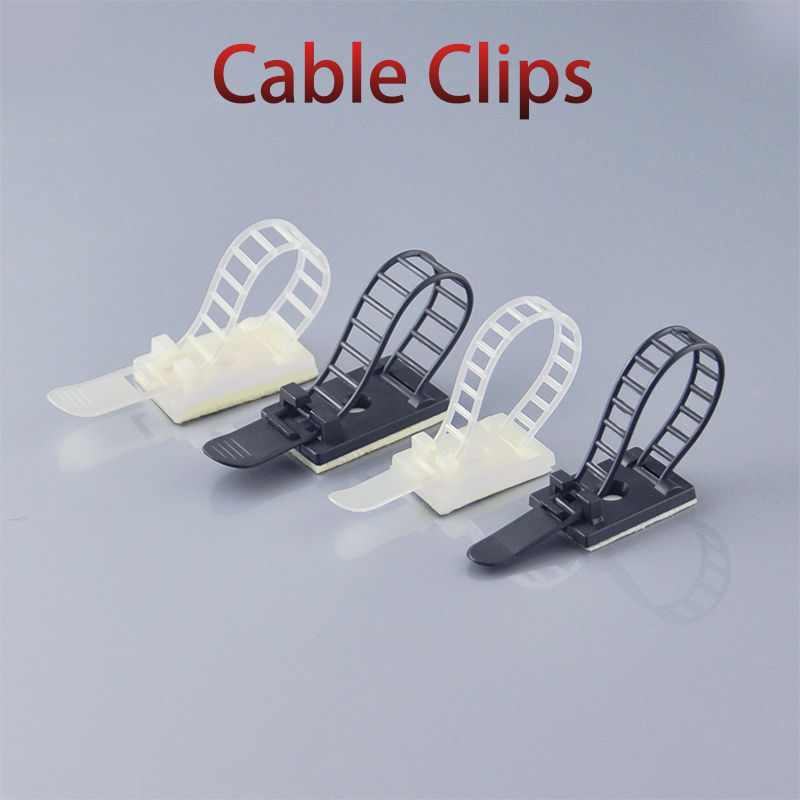 Cable Tie Fix Holder Clips White Black 