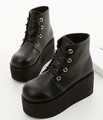 Punk Boots Spring Autumn Fashion Womens Shoes Heels Lace Up Platform