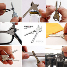 1 PCS Wholesale New 6 In 1 Utili-Key Mini Multitool Keyring Pocket Stainless steel Knife Folding Knife Swiss Tech Simple package