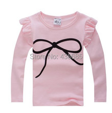 2015 spring Autumn children s long sleeve T shirt elasticcandy colors girls t shirts kids tops