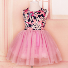 2016Summer Girl Dress Hello Kitty Minnie Mouse Children Clothing Baby girl clothes 2-10 Princess Party costume dress