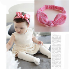 1Pc 2016 New Baby Bow Headbands Cotton Safe And Comfortable Sweet Rabbit Ears Hairband Girls Headwear Kids Hair Accessories TD21