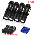 4PCS 1200 Lumens Lanternas Led Torch CREE XM L Q5 Led Zoom Flashlight Torch 14500