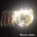 5M 50 LED 10M 100 LED battery waterproof led copper wire string lights christmas festival wedding