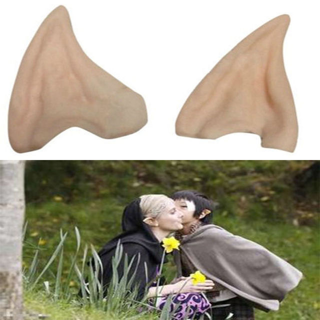 Latex Fairy Pixie Elf Ears Cosplay Accessories LARP Halloween Party Latex Soft Pointed Prosthetic Tips Ear Free Shipping