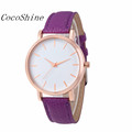 CocoShine A 923 Fashion Watches Leather Stainless Men women Steel Analog Quartz Wrist Watch