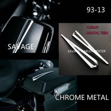 CHROME SLOTTED SADDLEBAG LID ACCENTS HARLEY TOURING BIKES 93-2013 PARTS ELECTRA GLIDE STREET GLIDE