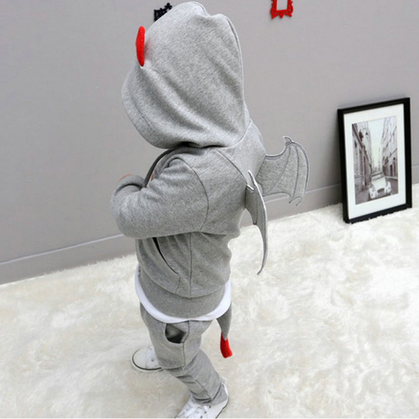 Special offer 2016 new suit for children Little Devil three wings sweatshirt children s sport suit
