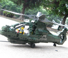 KAZI 84008 431pcs 3D construction educational plastic Building Blocks Set Military Army Helicopter children toys Christmas Gifts