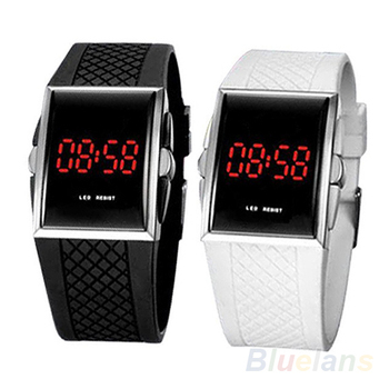 Мужчины женщины свободного покроя мужская белый черный из светодиодов цифровой спортивные наручные часы наручные часы дата часы 1D4J