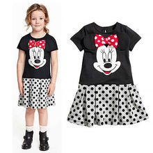 Cartoon Minnions Cute Minnie Mouse Dresses Costume Princess Girls Kids Clothes Toddlers Baby Summer Outwear 2 3 4 5 6 7 Years