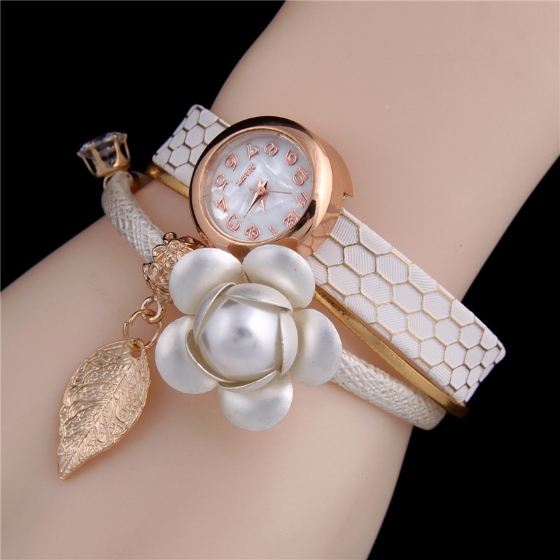 2016 Free shipping hot sale pearl pendant bracelet watches women digital watch relogio masculino quartz Watch