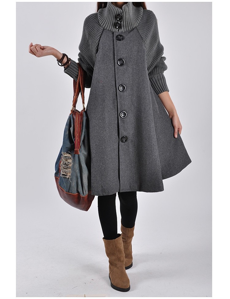  2015 New Winter trench Korean yards loose woolen cape coat woolen coat lady casual female outwear windbreaker women CT2 (18)