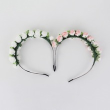 Fashion Stylish Hot Sale Flower Garland Floral Bridal Headband Hairband Wedding Prom flower headband Hair Accessories