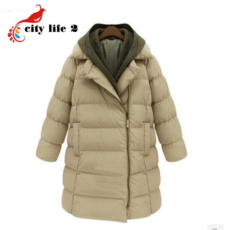 2014 winter medium-long wadded jacket plus size thickening women's the trend of the cotton-padded jacket female outerwear