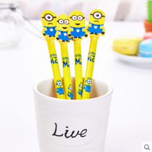 Cute Kawaii Cartoon Minions Gel pen Lovely Despicable Me Pen for Kids School Supplies Korean Stationery Free shipping 536
