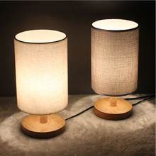 Ikea Wood Linen led e27 Table Lamp