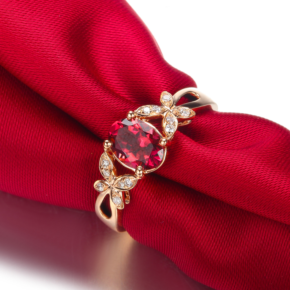 Red gemstone engagement rings