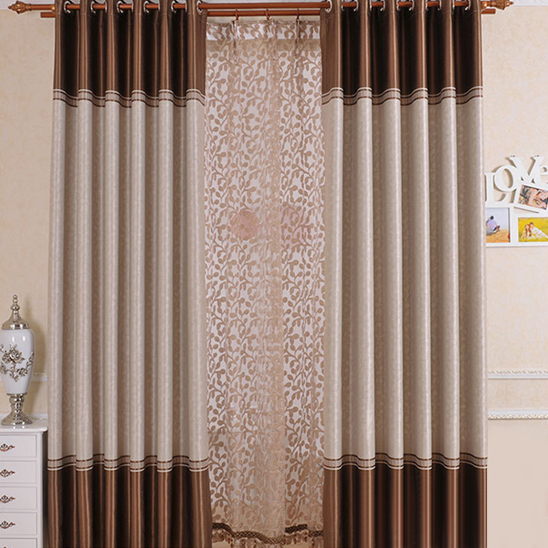 Simplife Tulle Window Elegant Luxury Semi Sheer Embroidery Blackout Drape Translucidus Curtain for Living Room Bedroom