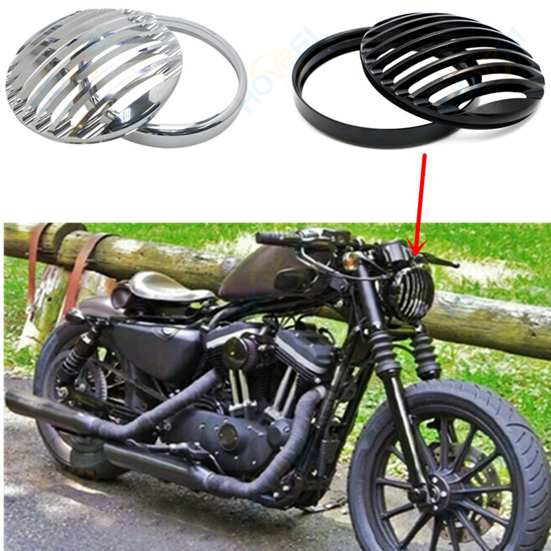 Nouveau 5-3//4/" Aluminium prison Grill Headlight Cover pour Harley Sportster XL883 1200