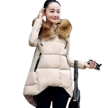New Women Winter Jacket Warm Down Coat Cloak Large Faux Fur Collar Parka Female Thick Parkas Jackets Outerwear Plus Size ZJ063