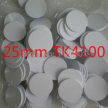 10pcs Waterproof 25mm x 1mm RFID 125KHz Tag PVC Coin Card with TK4100 compatible EM4100 in