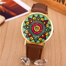 2015 nuevas mujeres del reloj de ginebra del estilo del girasol reloj de cuarzo analógico Casual reloj Relogio Feminino mujeres reloj horario